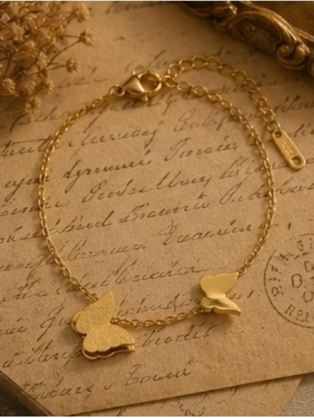 Golden Butterfly Bracelet Dainty Minimalist Chain Jewelry